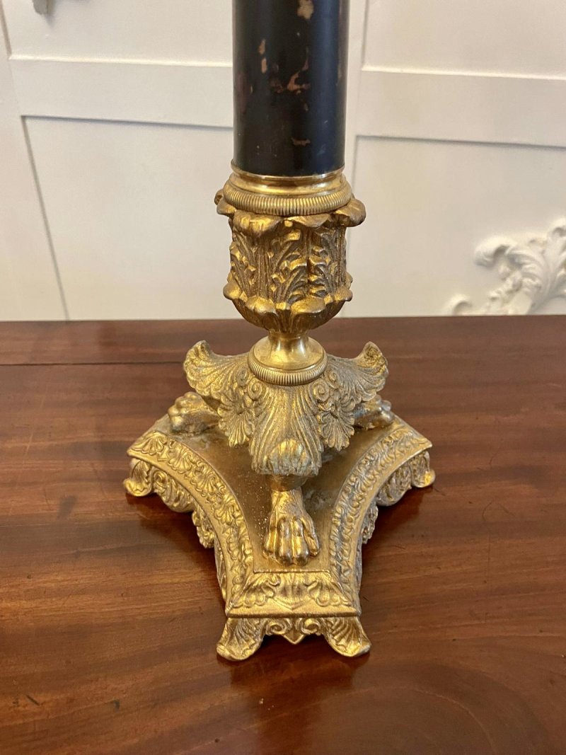 Quality Pair of Antique Regency Ornate Ormolu Four Arm Candelabra - Image 3